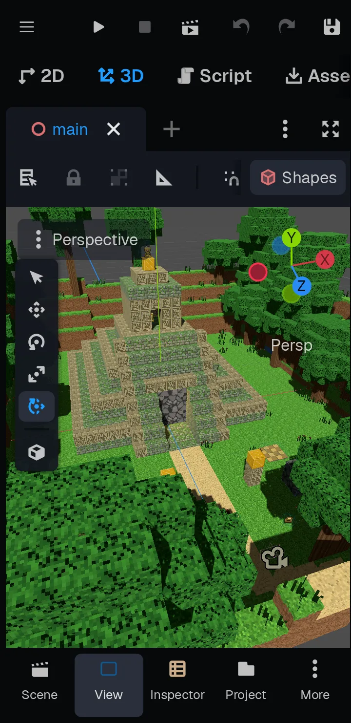 The 3D scene