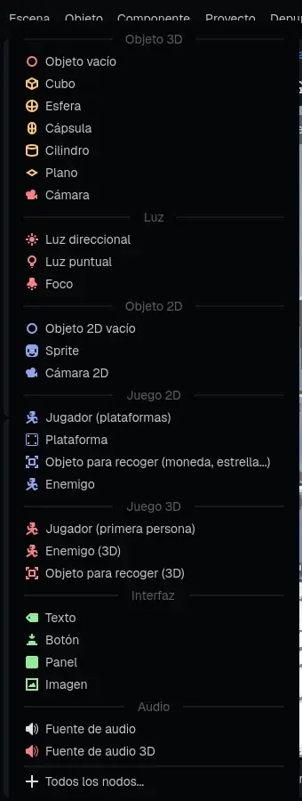 The objects for 3D games: the player, the enemy and the pickup.